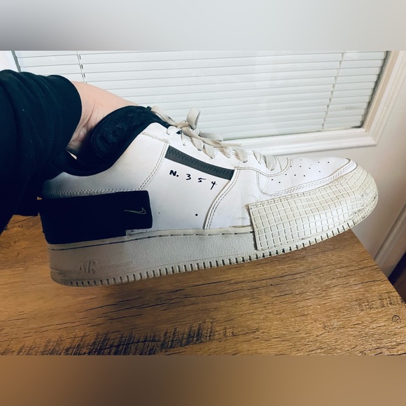 Nike Air Force 1 Type White Black Volt size 13 in men - Picture 2 of 9